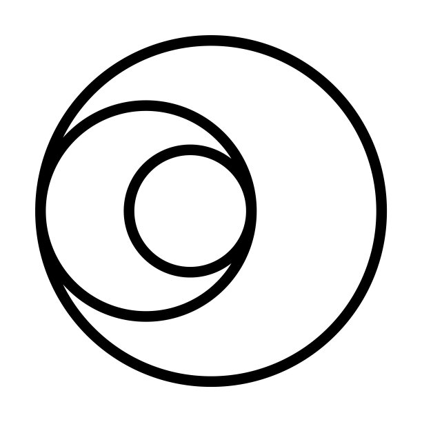 圆形设计图标从计算机收集。薄线性圆形设计，圆形，圆形轮廓图标孤立在白色背景上。线矢量圆形设计符号，网页和移动符号。图片下载