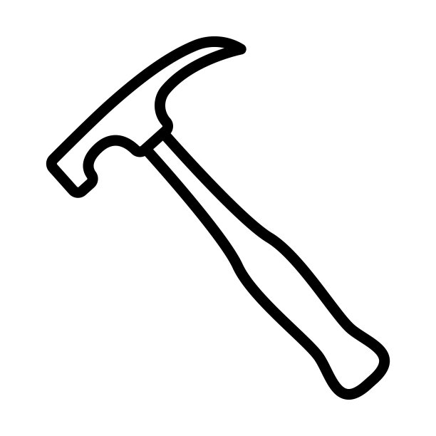 砖锤图标从建筑工具收集。薄线性砖锤，锤，卡车轮廓图标孤立在白色背景上。线矢量砖锤符号，表示网络和移动。图片下载