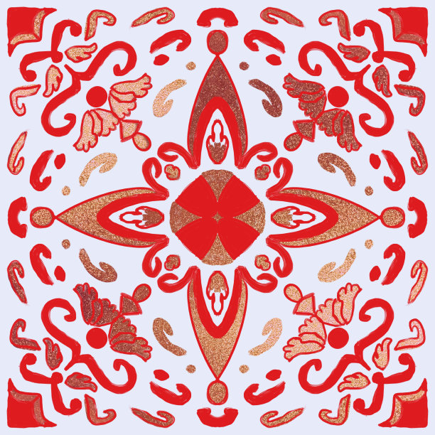 红色和白色设计的瓷砖在广场背景图片下载