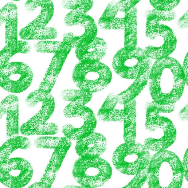 无缝图案，数字按顺序分布。画的数字在grunge半色调。粉笔纹理。学校的数学背景。纺织品、面料、横幅、海报、包装、墙纸的时尚设计。图片下载