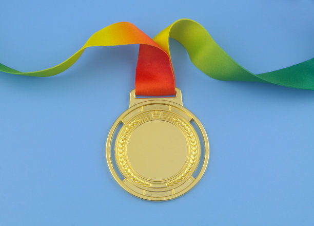 蓝色背景的金牌图片下载