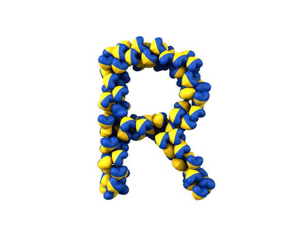 乌克兰心主题字体字母R图片下载