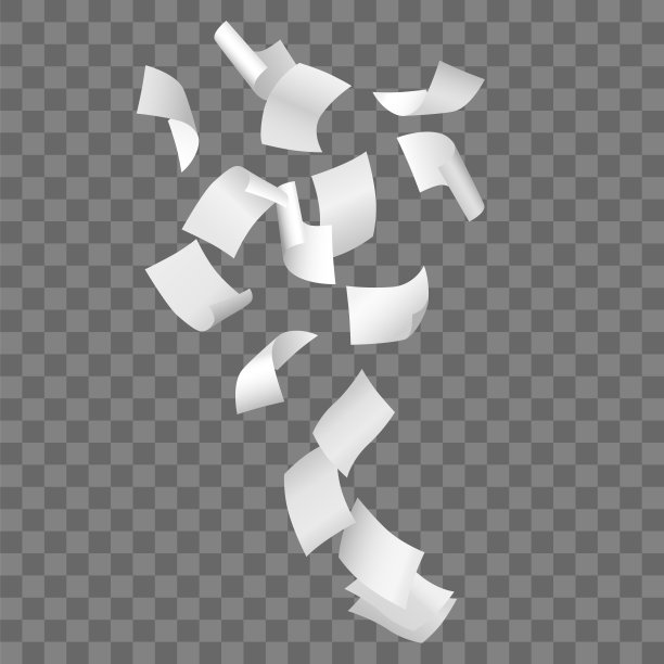 美丽的飞行白纸透明的背景。图片下载