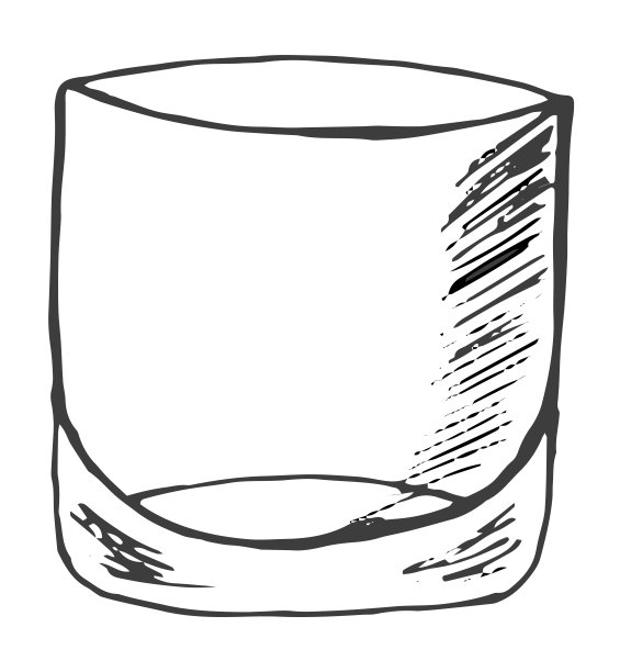 为酒吧、餐厅提供菜肴。独立矢量插图美丽的手绘玻璃维茨基，白兰地。图片下载