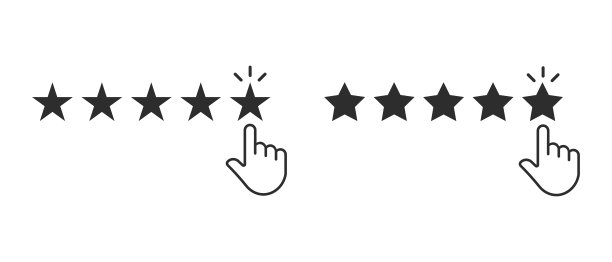 星星评级矢量图标设置。客户点评、用户反馈概念符号图片下载