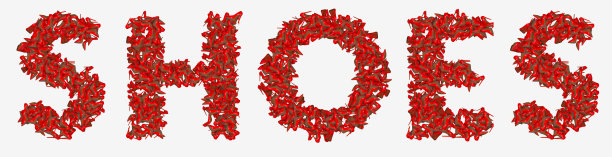 鞋子，3d Word制作的红色高跟鞋鞋，3d渲染图片下载