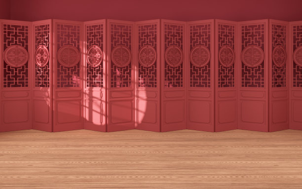 空房间配木地板，3d渲染。图片下载