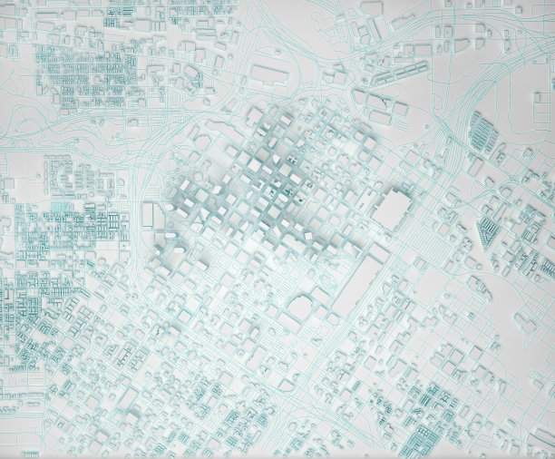 简化的休斯顿城市鸟瞰图图片下载