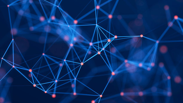 抽象插图与连接的点和线。数字网络背景。科学的概念，技术的概念。3 d图片下载