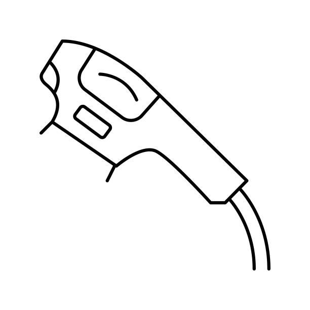 二极管激光线图标矢量插图图片下载