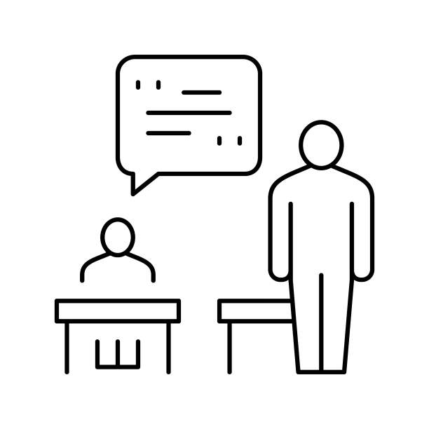 瞳孔回答线图标矢量插图图片下载