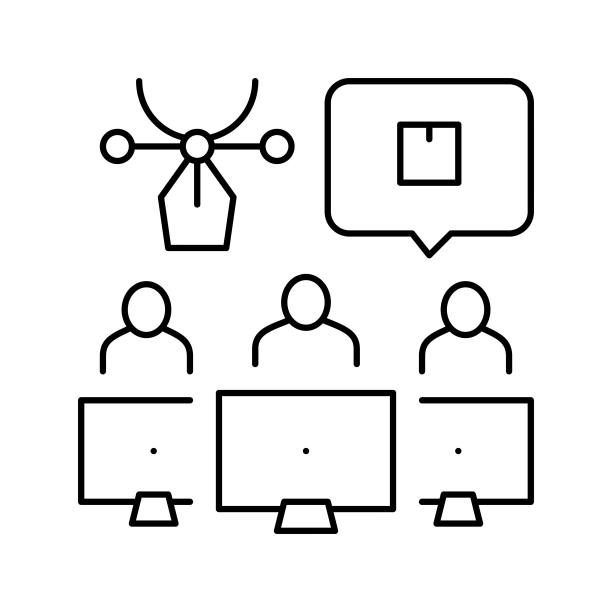 工厂创意命令行图标矢量插图图片下载