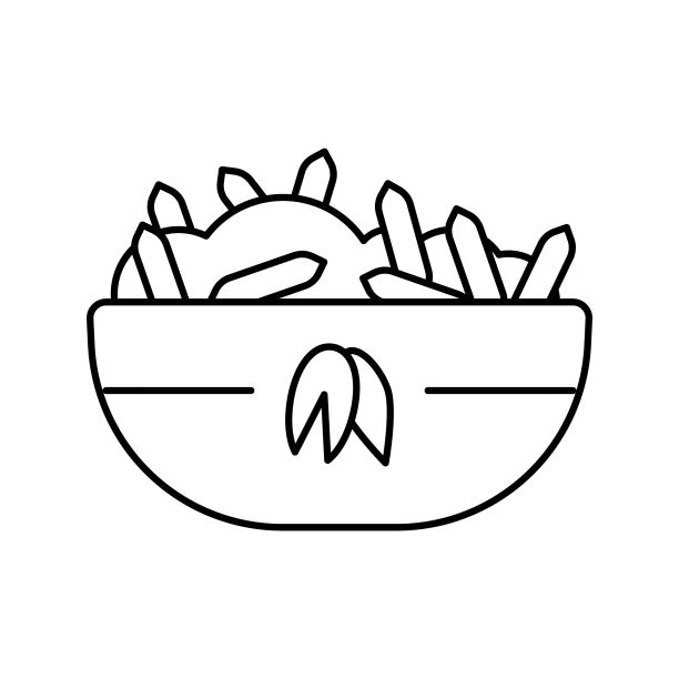 煮燕麦早餐线图标矢量插图图片下载