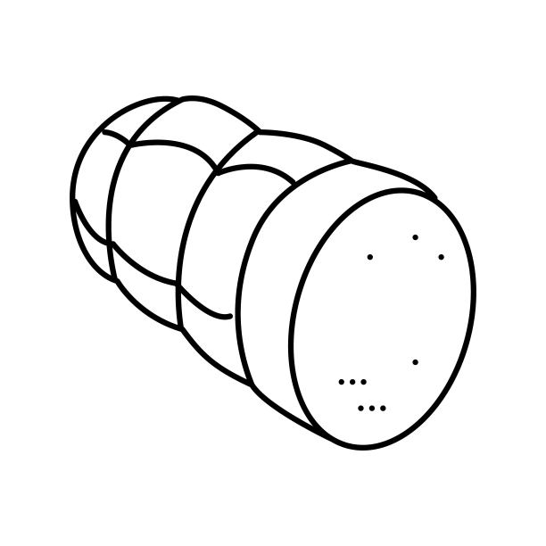 香肠煮肉食品行图标矢量插图图片下载