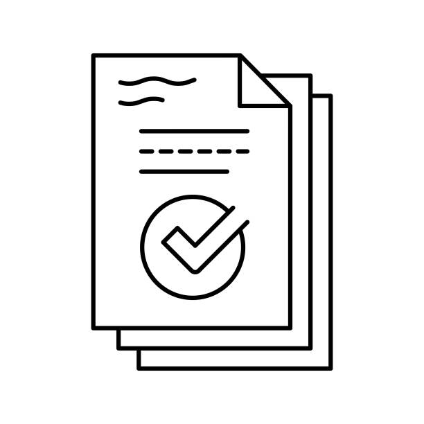 工作报告行图标矢量插图图片下载