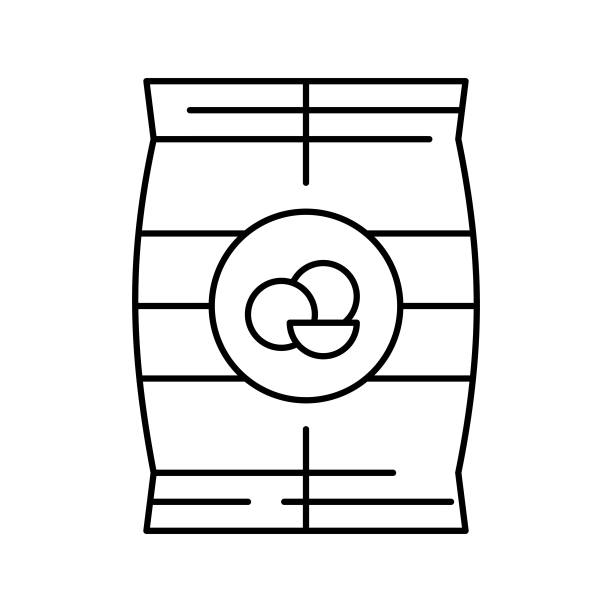 干豌豆袋线图标矢量插图图片下载