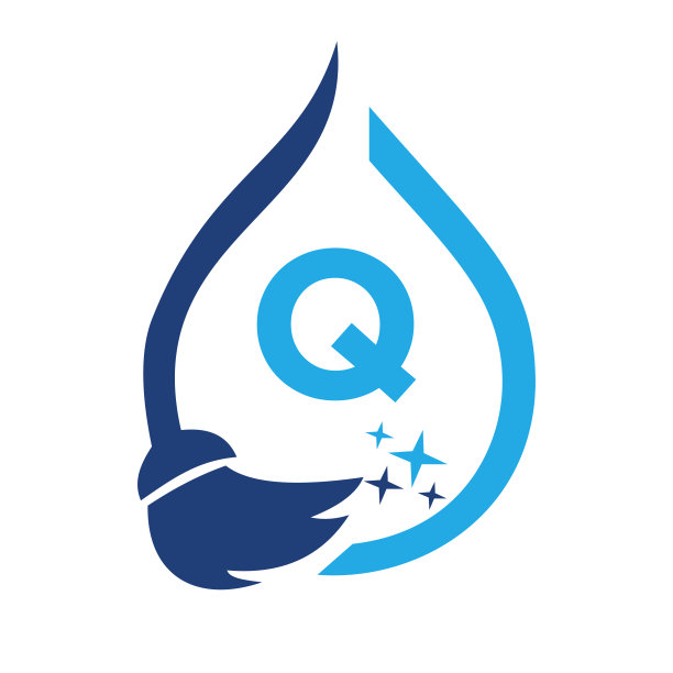 清洁标志在信Q.清洁房子标志，新鲜清洁标志清洁刷和水滴概念模板图片下载