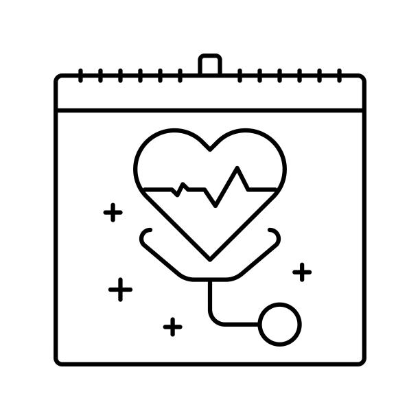 世界卫生日线图标矢量插图图片下载