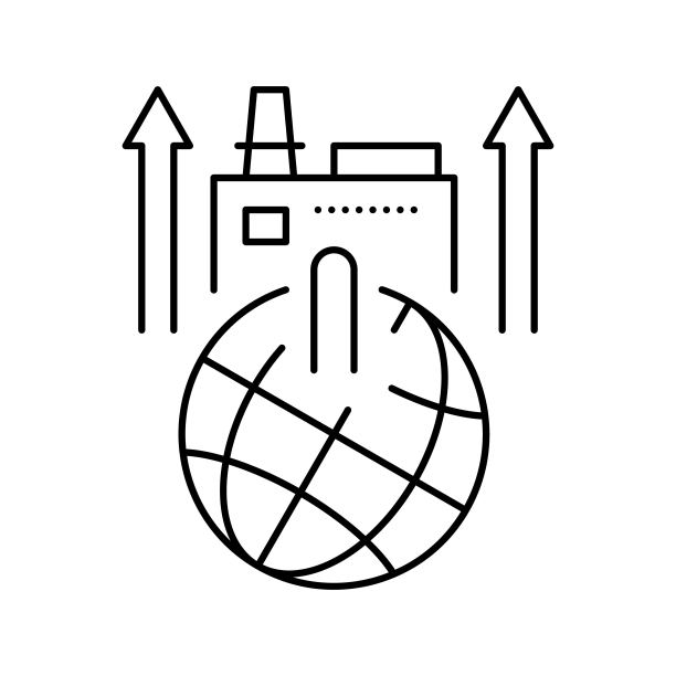 增长建筑工业工厂线图标矢量插图图片下载