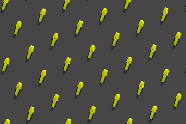 黄色高光-在灰色背景上平坦无缝的图案图片下载