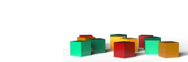 一组几何的彩色立方体图片下载