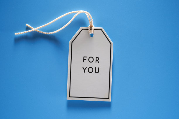 给你蓝色背景的礼物标签图片下载