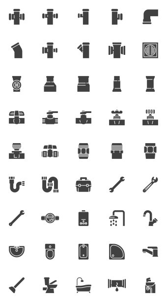 管道服务矢量图标设置图片下载