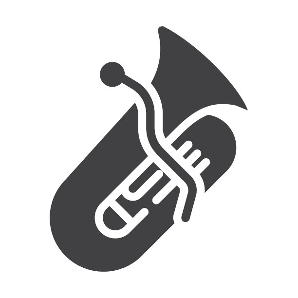 低音号乐器矢量图标图片下载