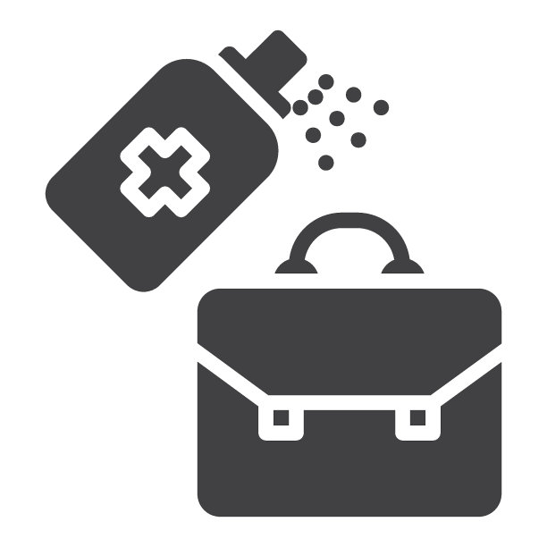 公文包消毒矢量图标图片下载