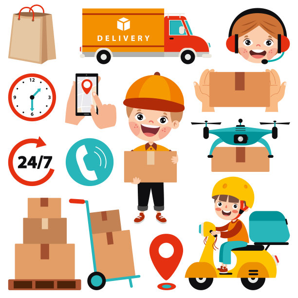 各种交付元素的集合图片下载