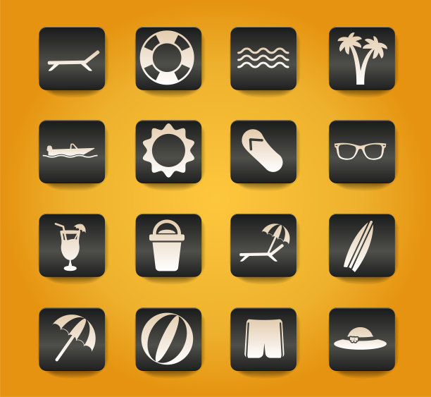 海滩上简单的图标图片下载