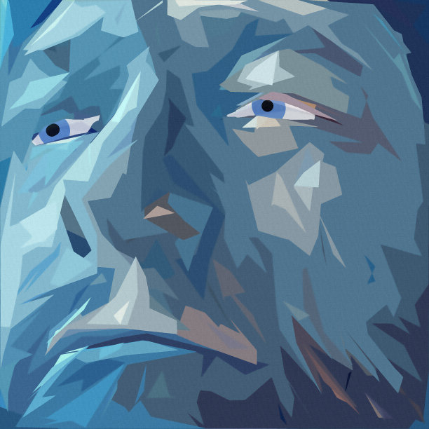 冰人的脸是蓝色的图片下载