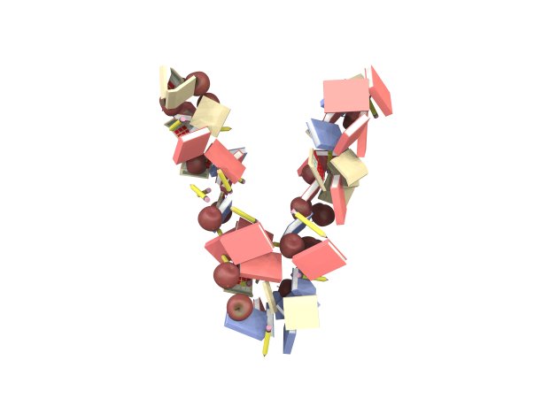 学校用品主题字体字母V字母图片下载