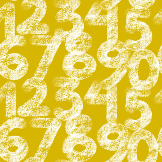 无缝图案，数字按顺序分布。画的数字在grunge半色调。粉笔纹理。学校的数学背景。纺织品、面料、横幅、海报、包装、墙纸的时尚设计。图片下载