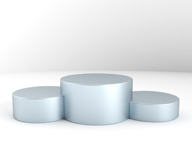 3D空间中的讲台。1日,2日,3日。图片下载