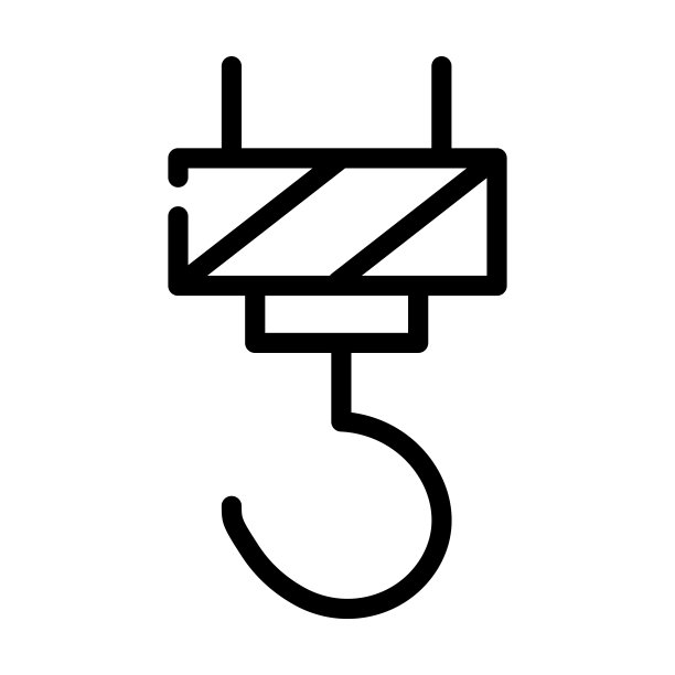 吊钩的细线图标。钩，行业线性图标从建筑贸易概念孤立轮廓标志。矢量插图符号元素的网页设计和应用程序。图片下载