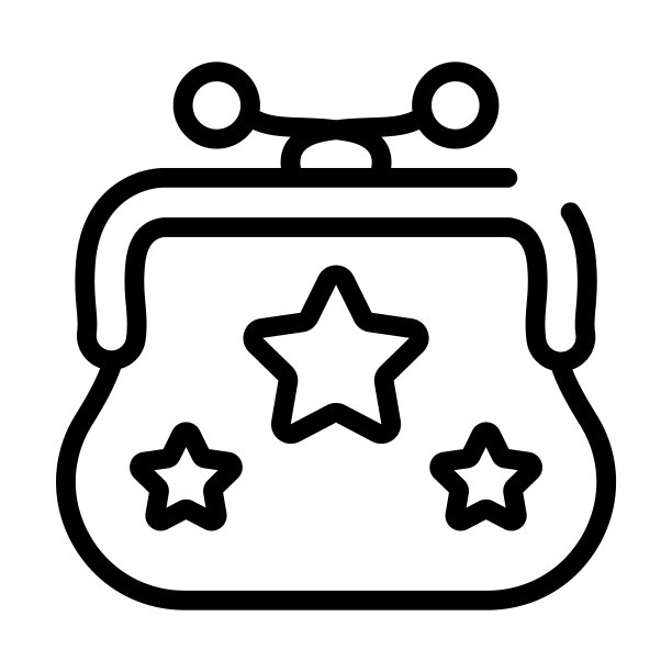 女性时尚手袋为钱细线图标。魅力、金钱的线性图标从时尚概念孤立勾勒出标志。矢量插图符号元素的网页设计和应用程序。图片下载