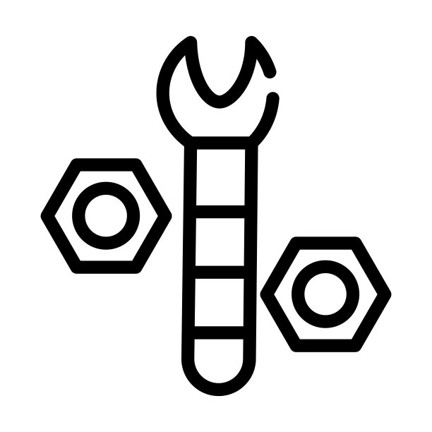 扳手为螺母细线图标。扳手、设备线性图标来自建筑贸易概念孤立轮廓标志。矢量插图符号元素的网页设计和应用程序。图片下载