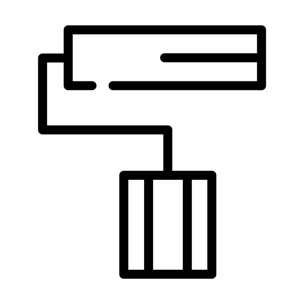 油漆滚动细线图标。设备，绘制线性图标，从建筑贸易概念孤立的轮廓标志。矢量插图符号元素的网页设计和应用程序。图片下载