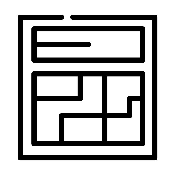 绘制房子平面图细线图标。技术上，规划线性图标从房地产概念孤立轮廓标志。矢量插图符号元素的网页设计和应用程序。图片下载