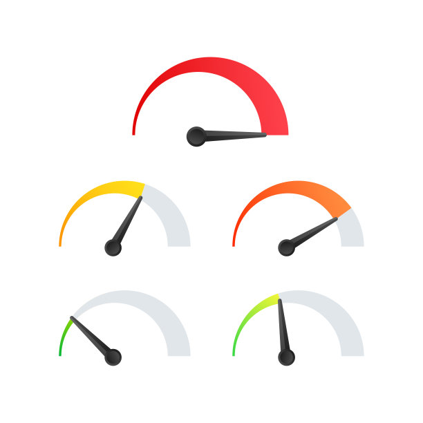 速度表上的风险图标。计风险很高。向量股票插图图片下载