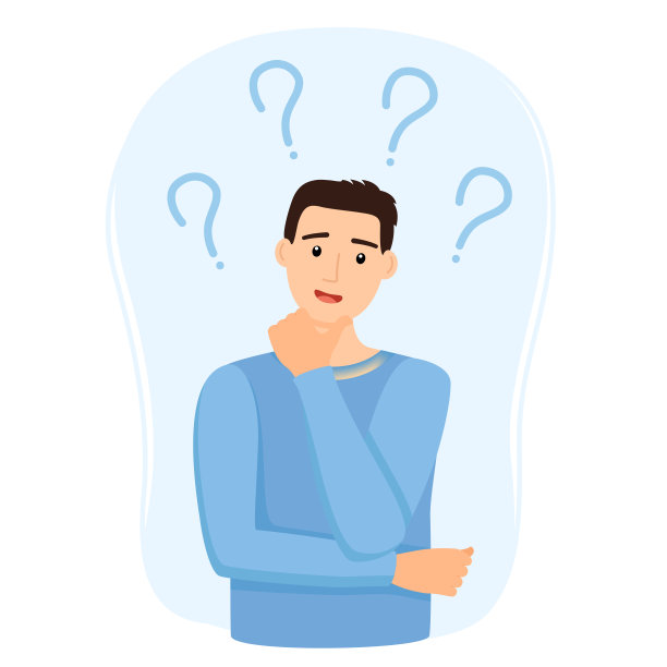 带着问号思考的人，矢量插图图片下载