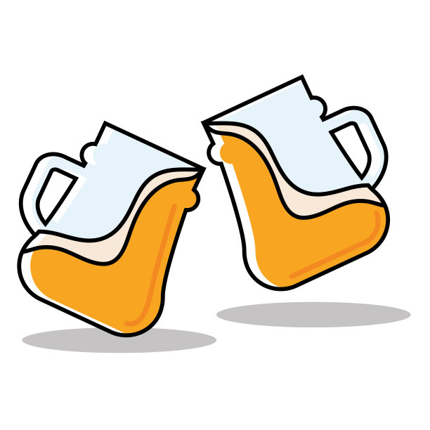 对啤酒杯与泡沫图标矢量图片下载