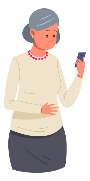 一个戴智能手机的老太婆。老年人使用手机图片下载