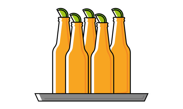 孤立的啤酒瓶图标矢量组图片下载