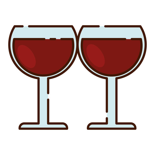 酒杯装酒平设计图标矢量图片下载
