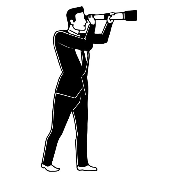 人和望远镜矢量剪影图片下载