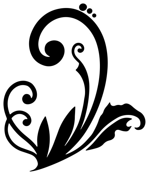 手绘的单色常春藤图案单项目矢量材料图片下载