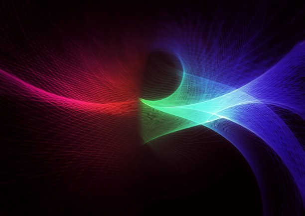 几何彩虹波插图图片下载