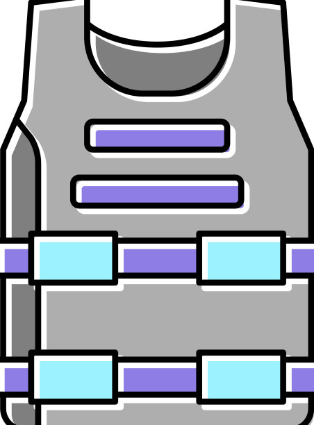 防弹衣保护彩色图标图片下载